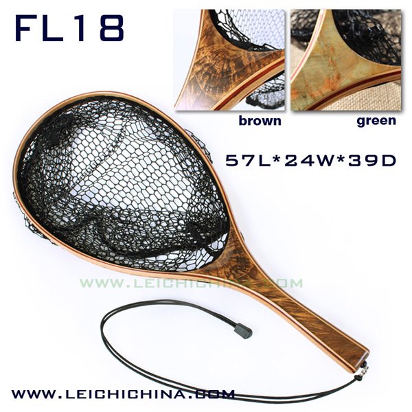 Top quality burl wood hand fly fishing Landing net FL18