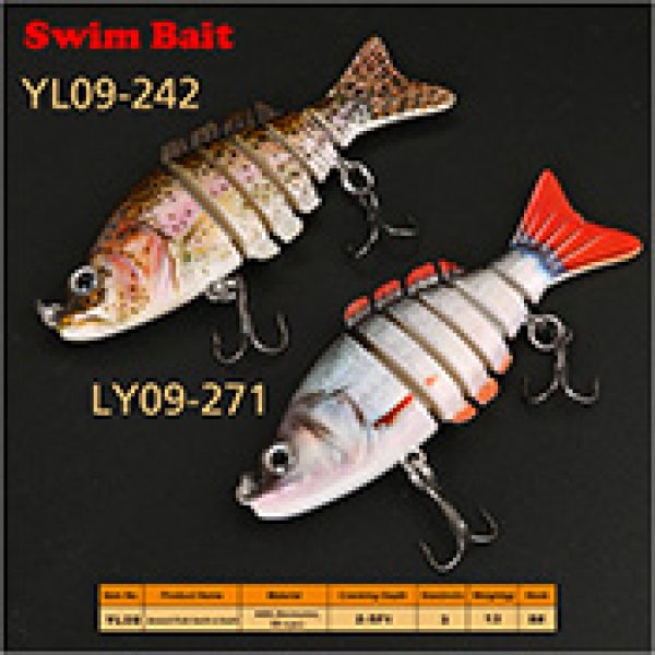 multi jointed life like fishing swim lure YL09