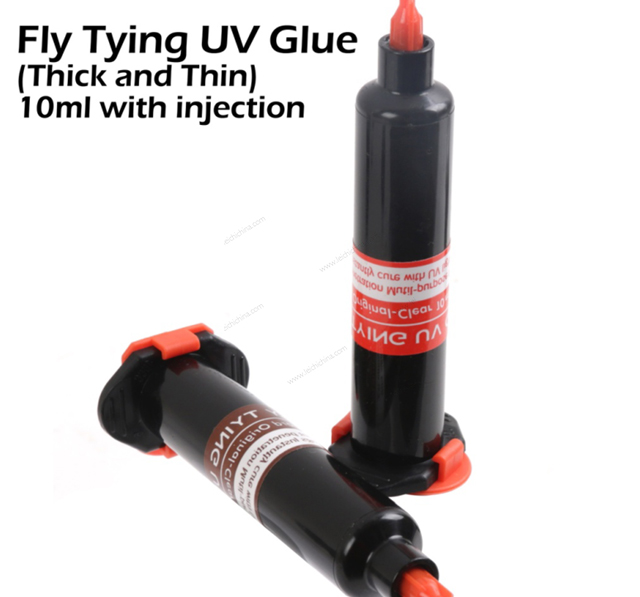 Fly Tying UV Glue  thick and thin 10ml with injection