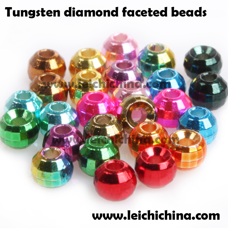 Tungsten diamond faceted beads