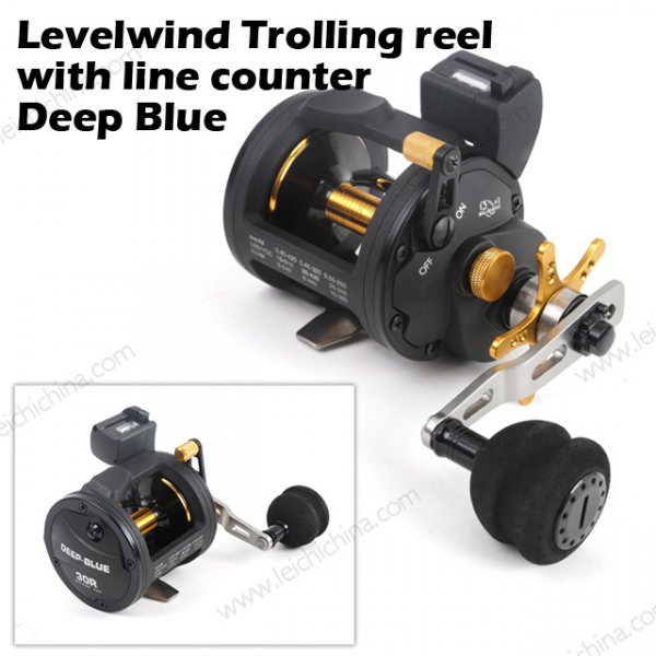 Levelwind Trolling reel with line counter Deep Blue 