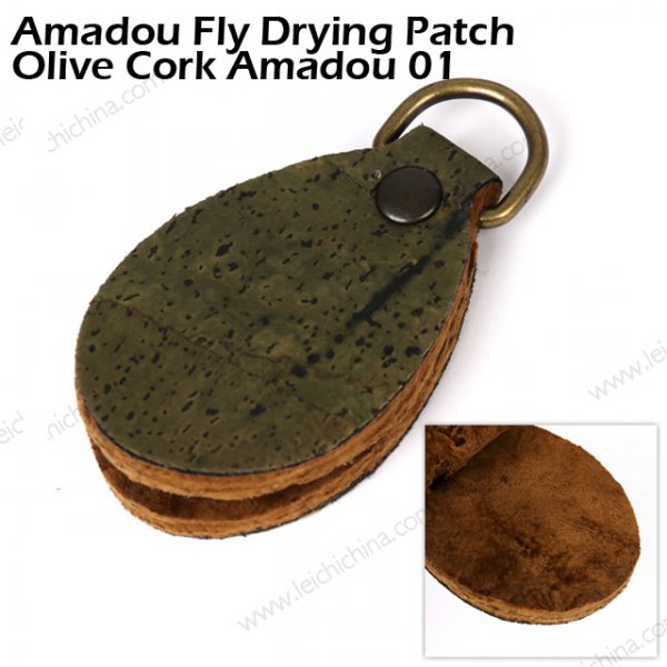 Amadou Fly Drying Patch Olive Cork Amadou 01