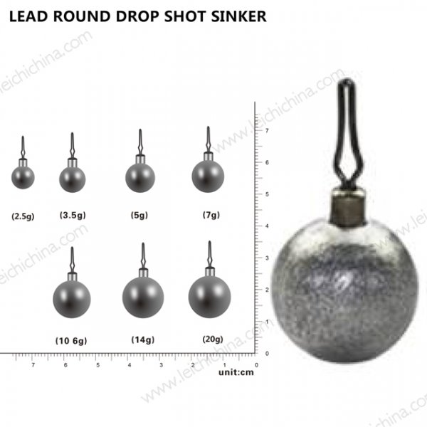 LEAD ROUND DROP SHOT SINKER