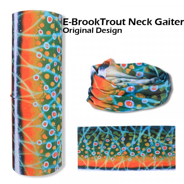 seamless tube Fly fishing Neck Gaiter - brook trout design