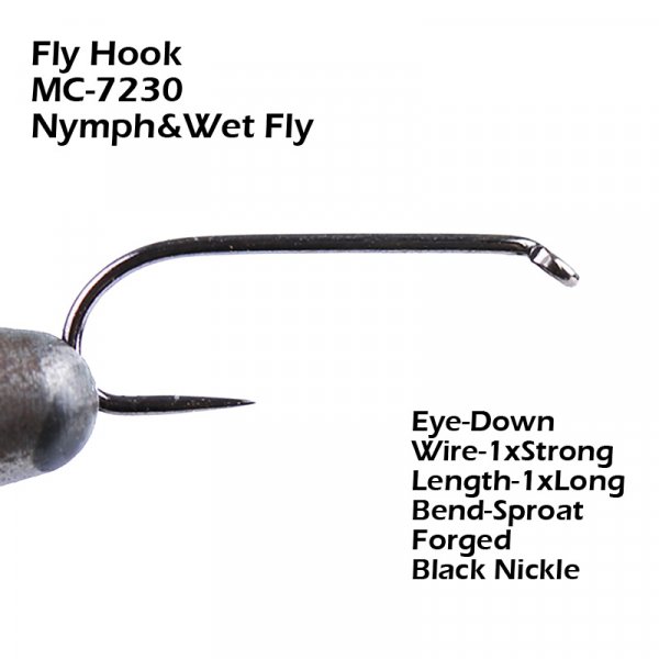 Barbless Fly Tying Hook Nymph and Wetfly MC7230