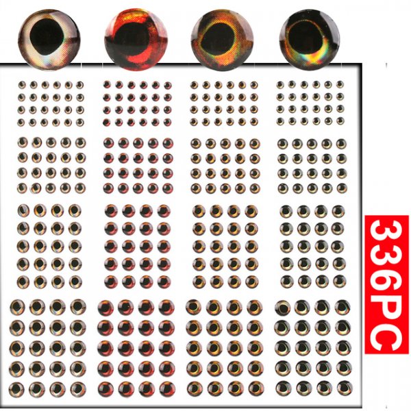 Fishing Lure Eyes 4D 3mm 4mm 5mm 6mm 336pc