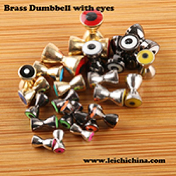 Brass dumbbell with eyes A