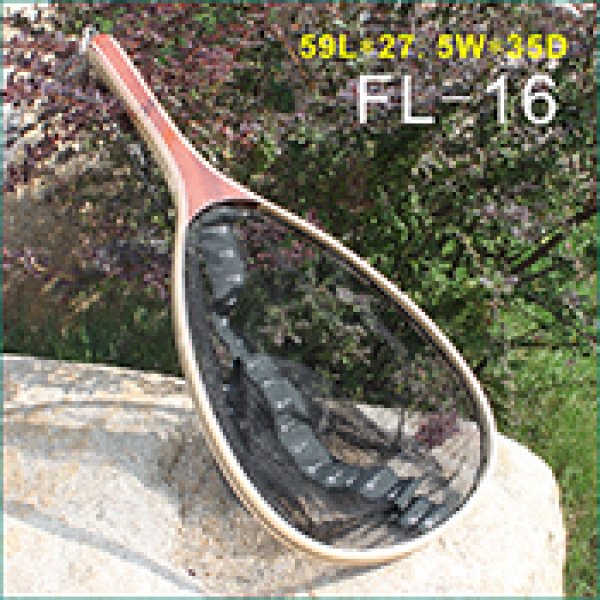 Wooden frame nylon net landing net with bottom ruler FL-16