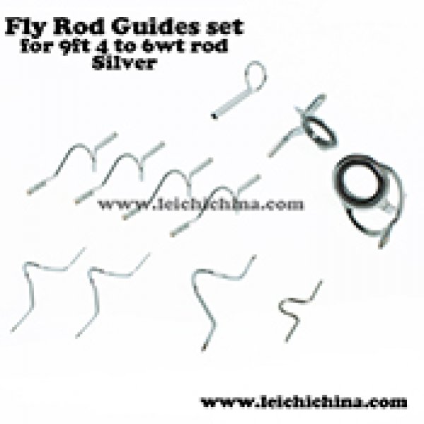 Silver fly rod guide set for 9ft 4wt to 6wt rod