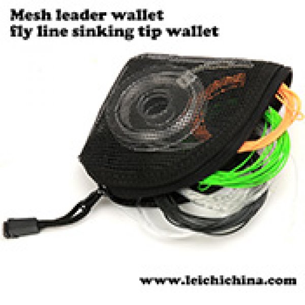 Fly line leader mesh wallet