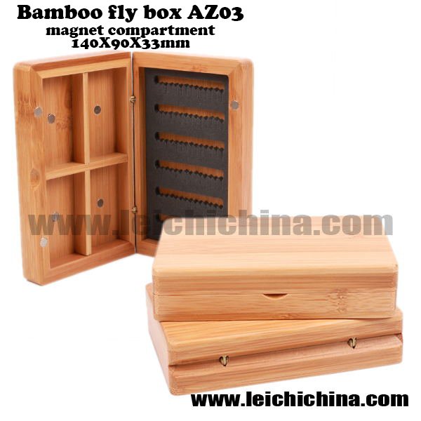 Bamboo fly box AZ03 magnet compartment 140 90 33mm
