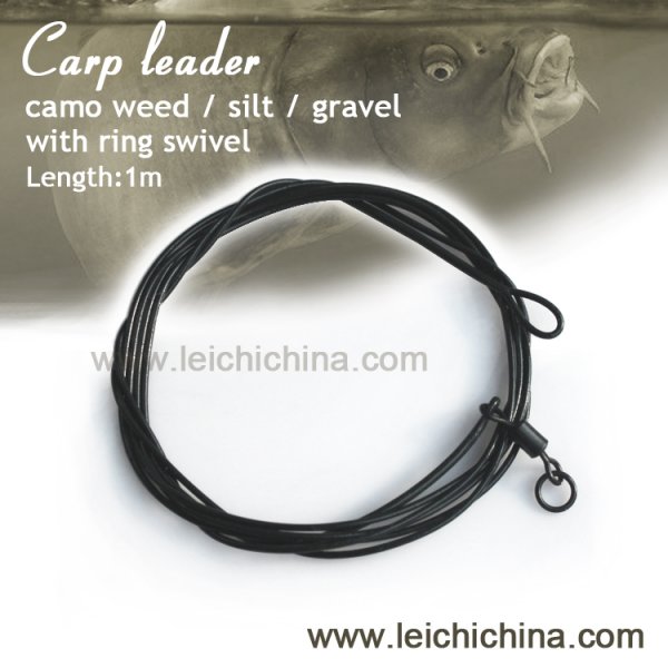 carp fishing poly leader with ring swivel
