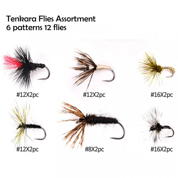 tenkara flies assortment 6 patterns 12 flies