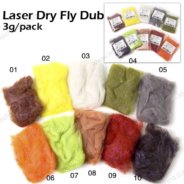 laser dry fly dub  3g pack
