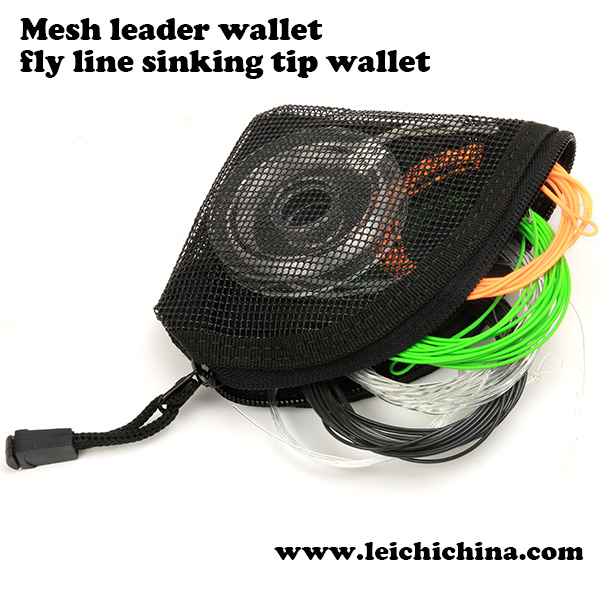 fly line leader mesh wallet