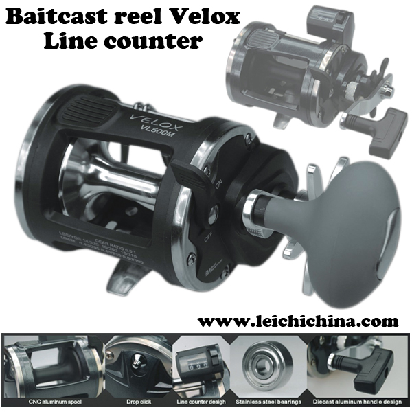 Graphite body line counter baitcast reel Velox