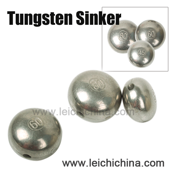 round tungsten fishing sinker