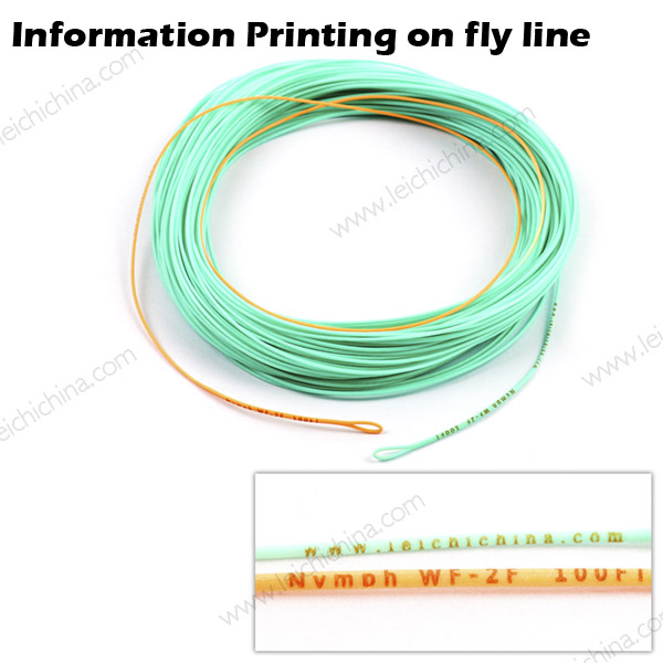 information printing on fly line